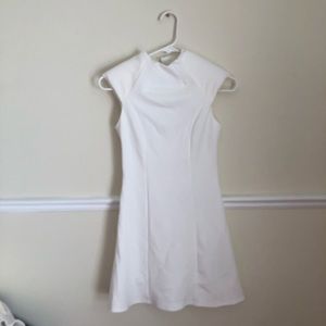 ASOS White Dress with Shoulder Pads